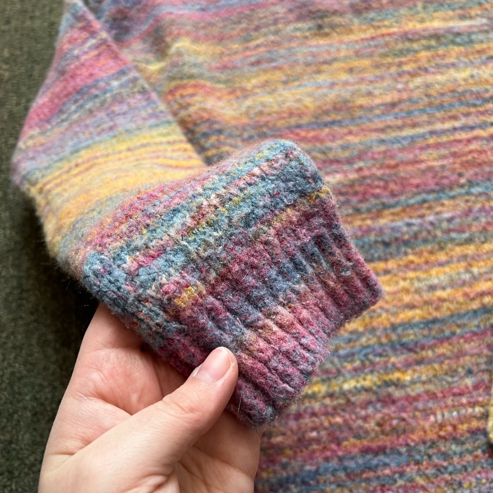 Aerie Oversized Chunky Knit Sweater Womens Small Colorful Pastel - Picture 5 of 5